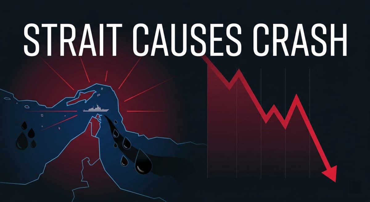 Sensex crashed 1,800 points today. A 33km strait is why.