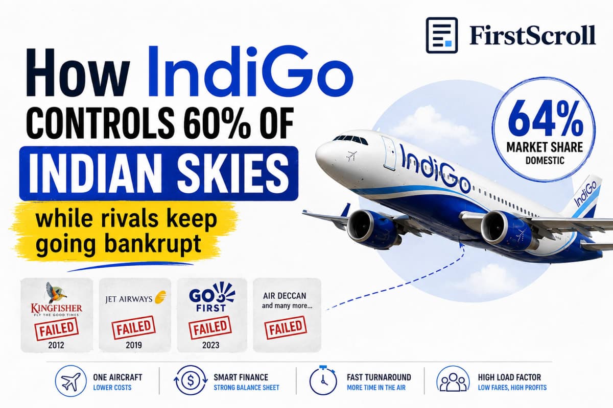 How IndiGo controls 60% of Indian skies while rivals keep going bankrupt